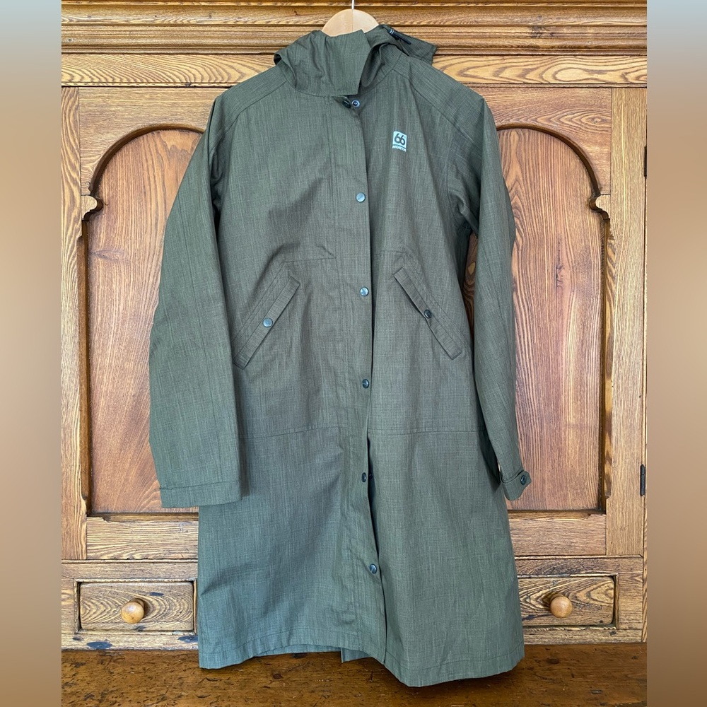 66 North Iceland Heidmork women’s rain jacket coat olive green XL L